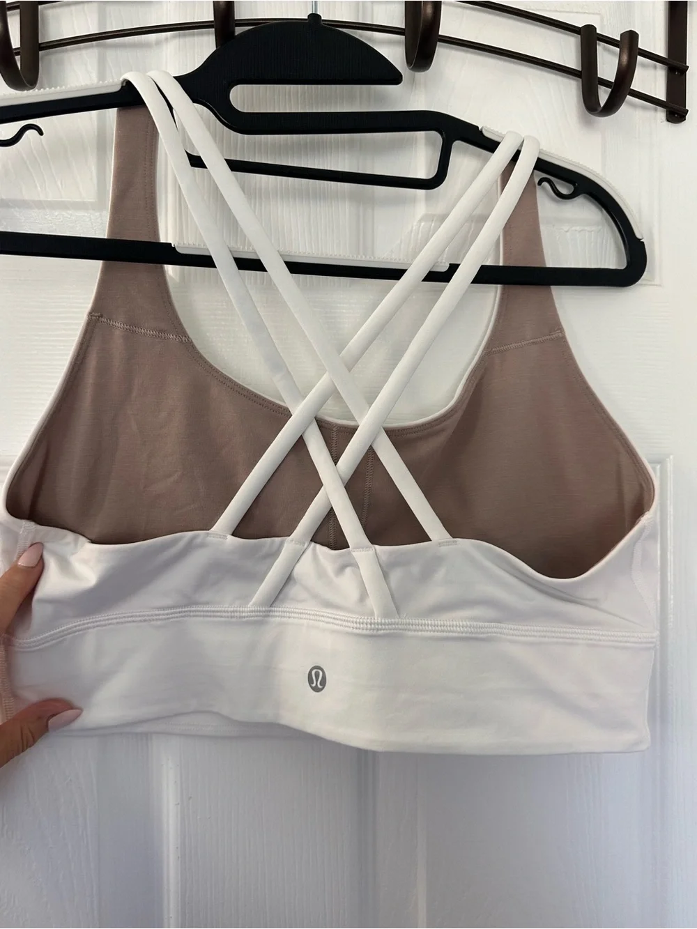 Lululemon White Cross-Back Energy Bra- 12- GUC